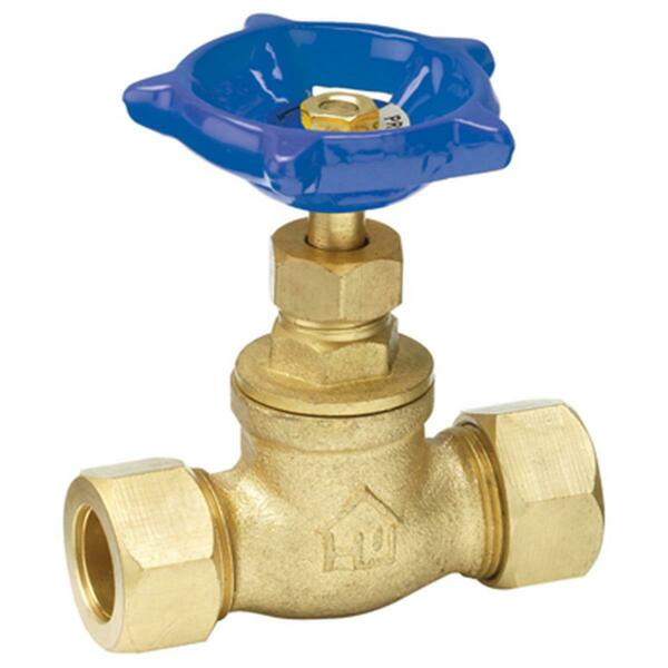 Homewerks 230-1-34-34 0.75 In. Compression Brass Stop Valve 122574